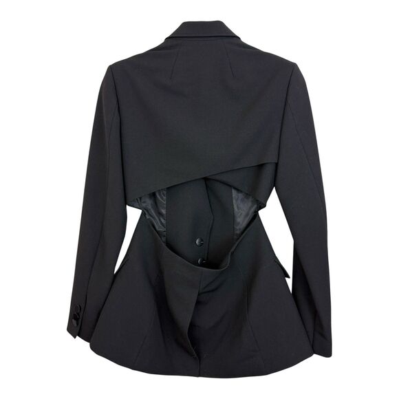 A.L.C. Carlyle Blazer Jacket Open Back Womens Size 4 Black Cut Out Fitted - Picture 5 of 13